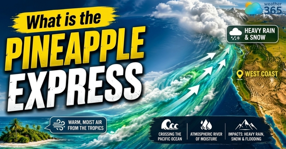 What is the pineapple express? Distinguish pineapple express vs atmospheric river