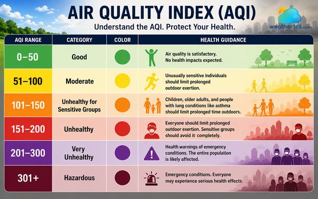 The AQI range