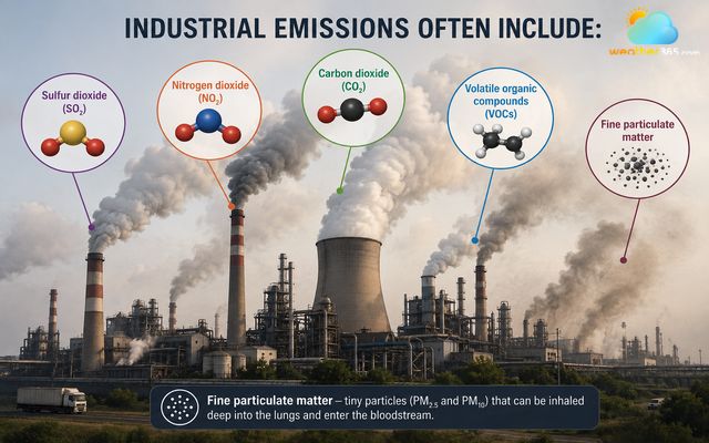 Pollutant emissions from industrial activities
