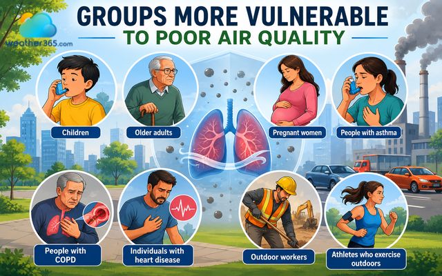 Groups are more vulnerable to poor air quality