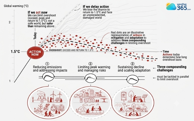 “Overshoot, peak and decline” pathway