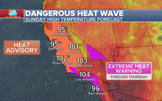 High temperatures are forecast in California on Oct. 4, 2026