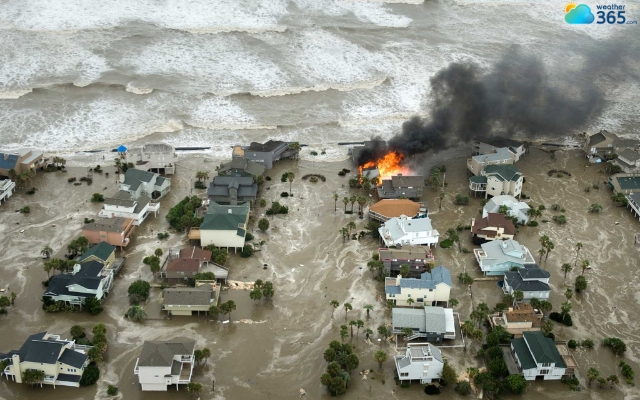 Devastating hurricane in Texas