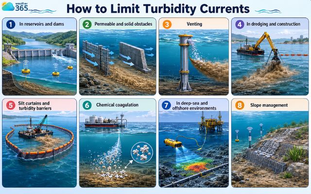 Methods to reduce the impacts of turbidity currents