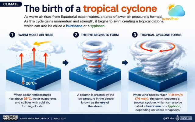 The development of a tropical cyclone