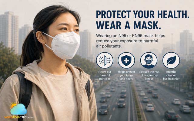 Wearing an N95 or KN95 mask