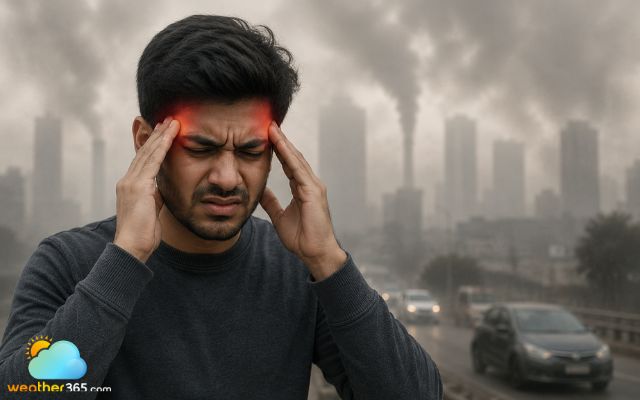 People often experience headaches when breathing poor air quality for a long time