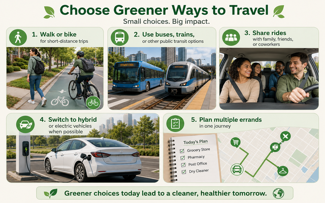 Choose green transportation to reduce air pollution