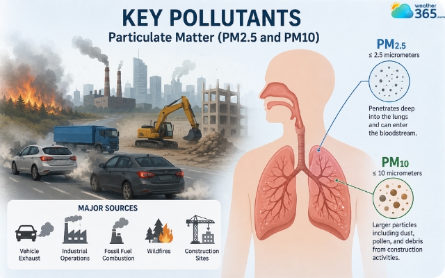 Particulate matter is tiny particles suspended in the air