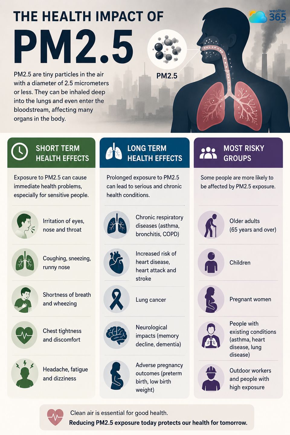 Health impacts of PM2.5