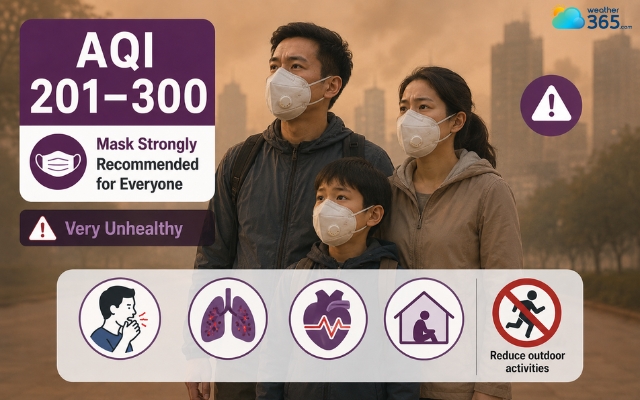You should restrict outdoor activities in 201-300 AQI