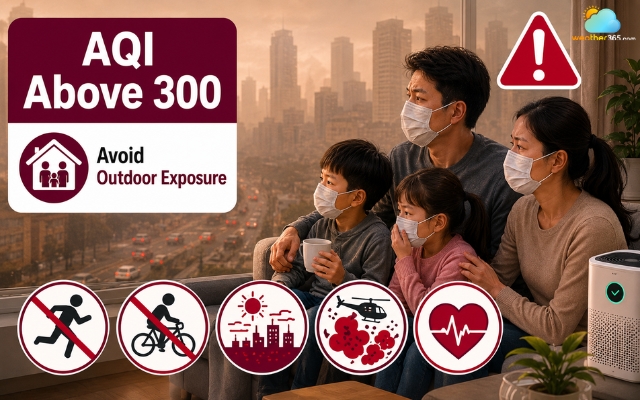 The air is fully polluted when the AQI exceeds 300