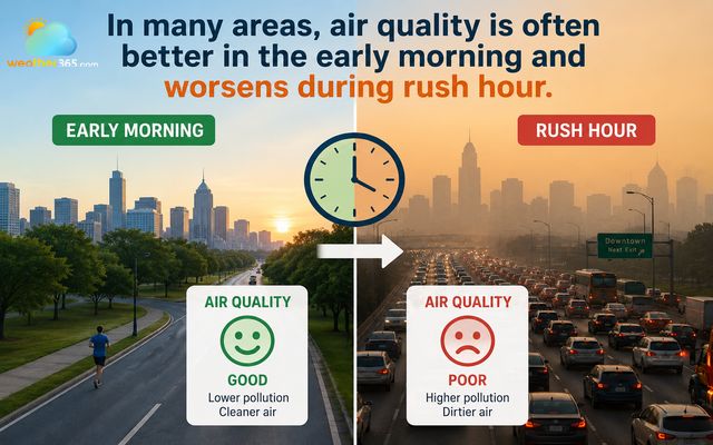 Air quality is often better in the early morning