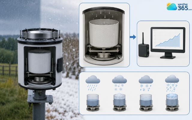 Accumulated precipitation is calculated using recorded rainfall data