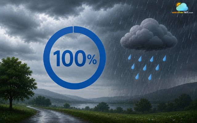 What is 100% chance of rain?