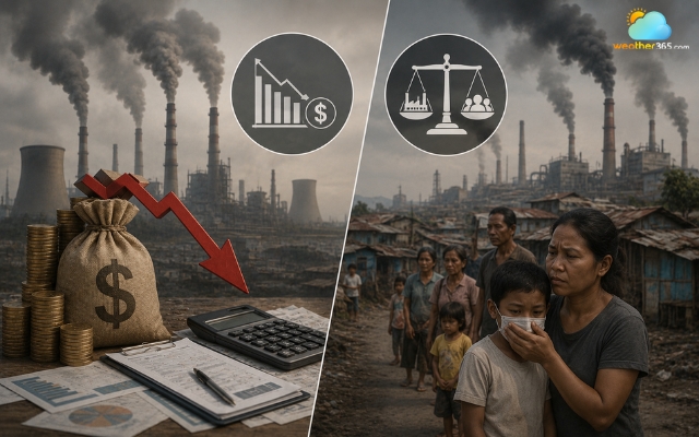 Industrial air pollution can create an economic burden