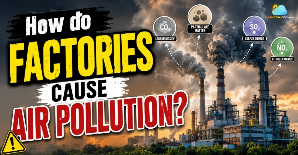 How do factories cause air pollution