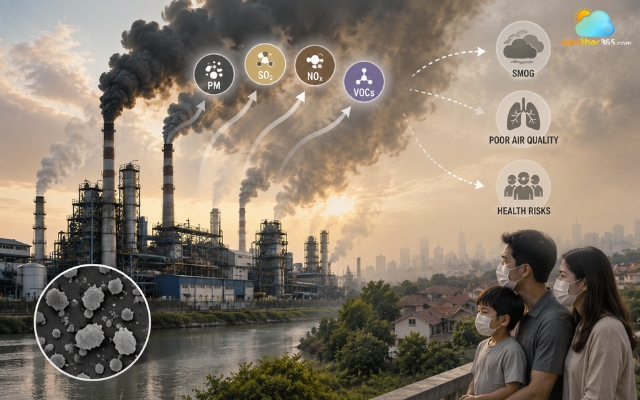 Factory pollution is caused by industrial activities