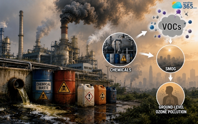 Harmful substances from chemical waste can evaporate to the air