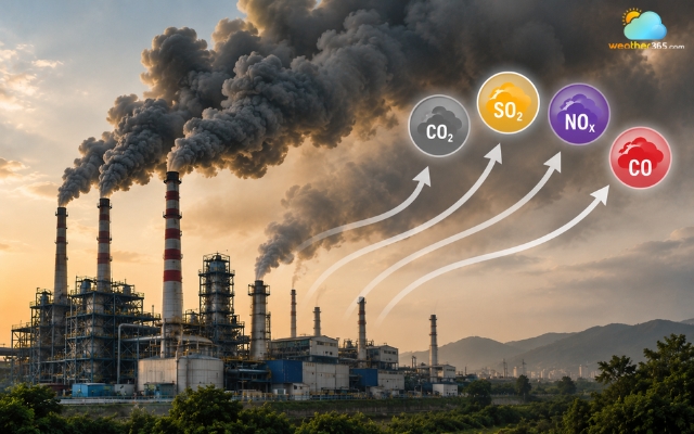 Release from industrial areas causes air pollution