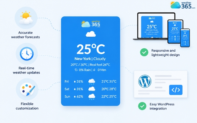 Features of a weather widget for WordPress
