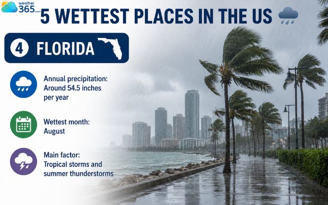 Many powerful thunderstorms occur in Florida