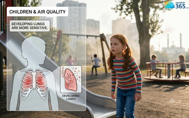  Children are highly sensitive to air pollution