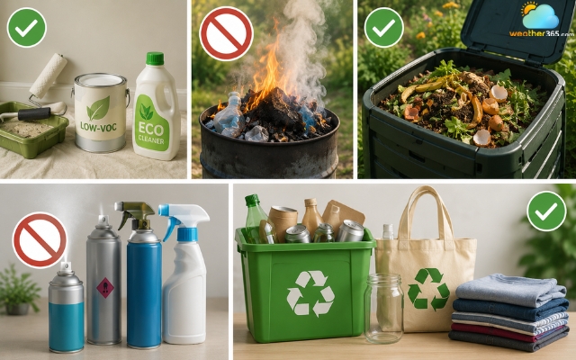 Avoid burning household waste to reduce air pollution