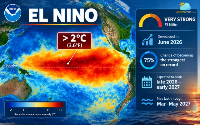 El Nino reaches “very strong status” 