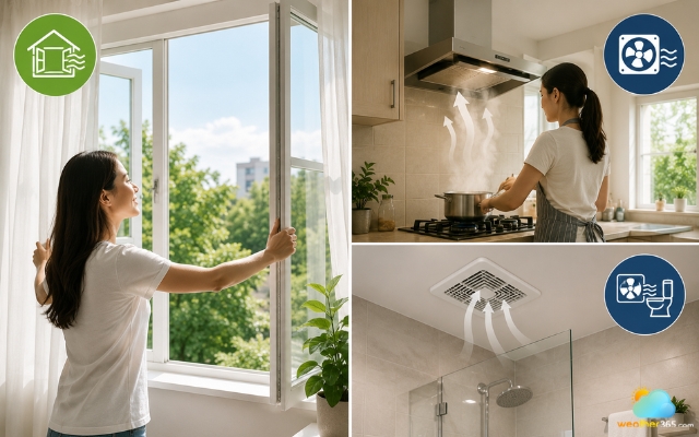 Good ventilation can remove pollutants indoors