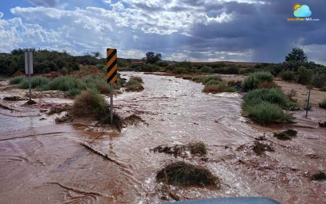 Heavy rains have washed out several sections of Dennehotso Loop Road