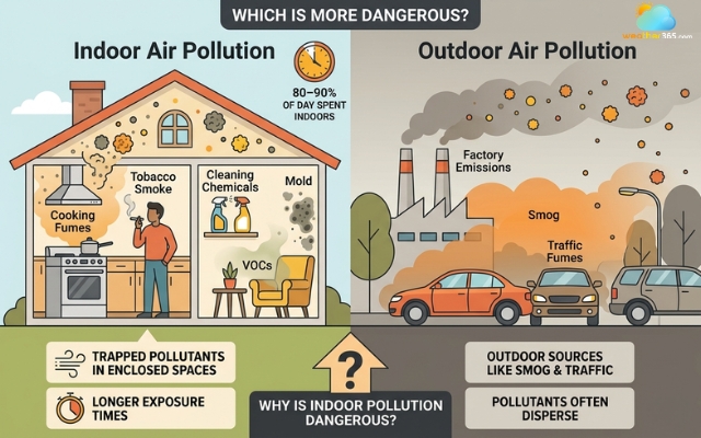 Indoor air pollution can be more dangerous