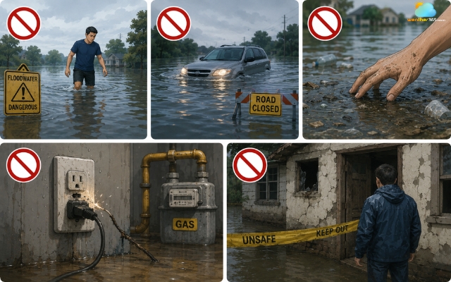 Things you should not do during a flood