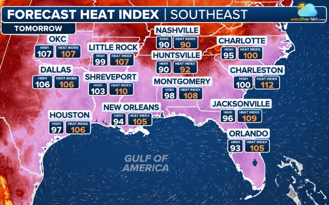 Temperatures are forecasted to climb into the upper 90s and 100s°F
