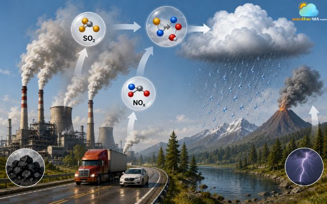 The release of sulfur dioxide causes acid rain