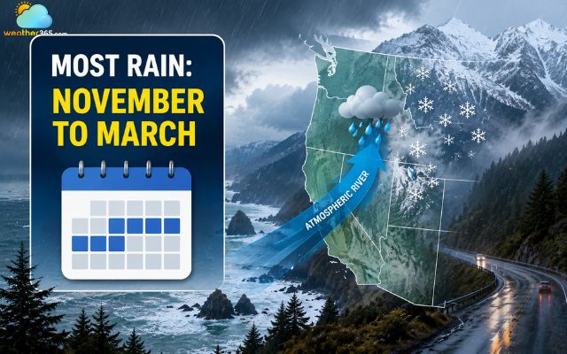 The wettest months in the West US are between November and March
