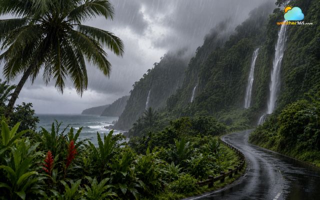 Hawaii experiences its wettest time between November and March
