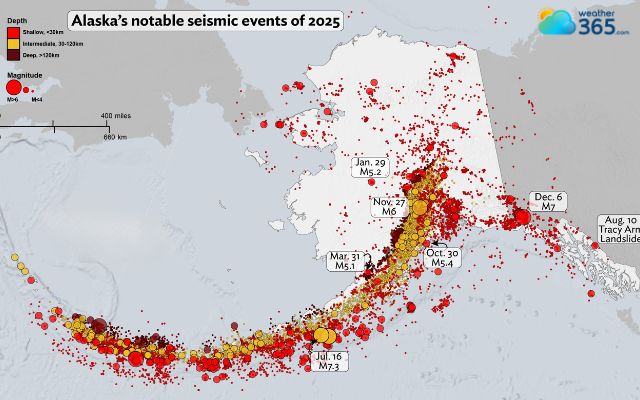 Alaska’s notable seismic events in 2025