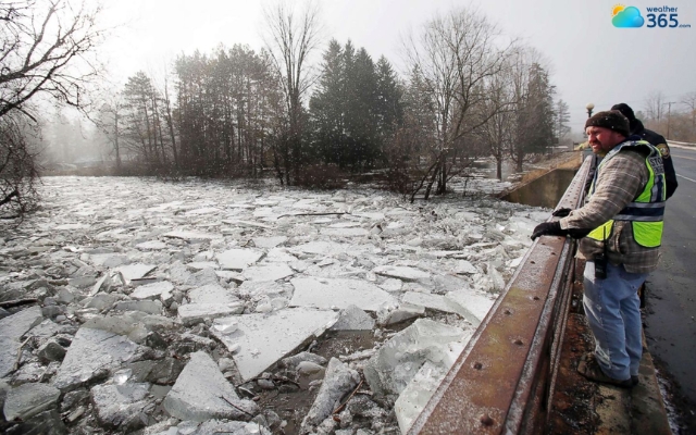 Ice jams cause flooding