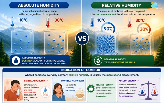 High relative humidity means hotter