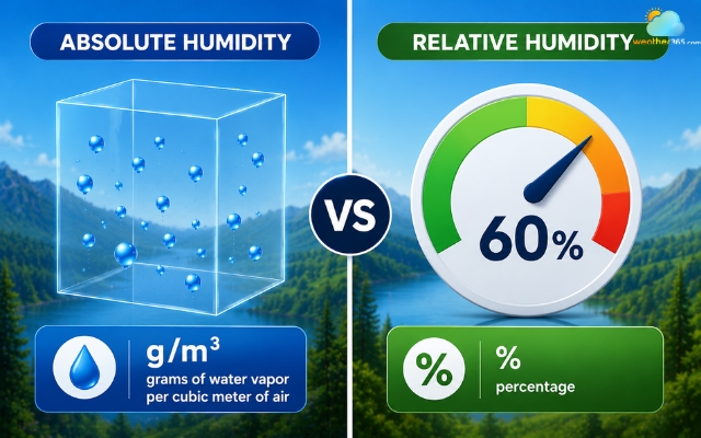 Different units of relative and absolute humidity