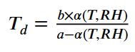 Basic dew point calculation