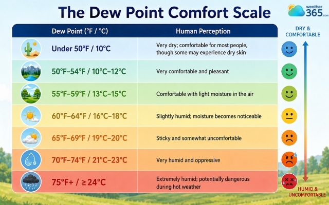  The dew point scale chart