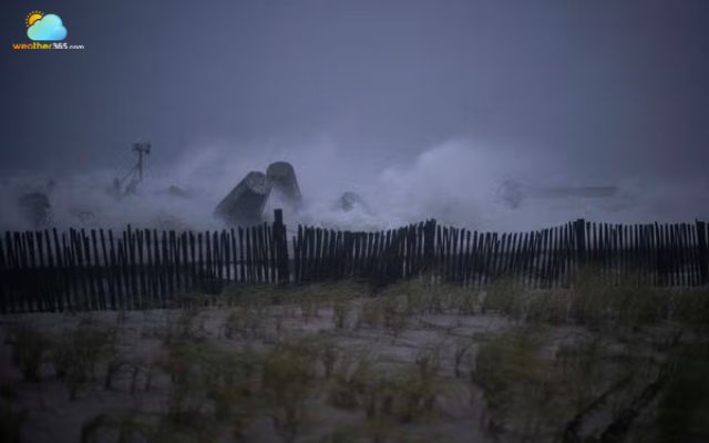 Nor’easter is moving northward along the Atlantic coast