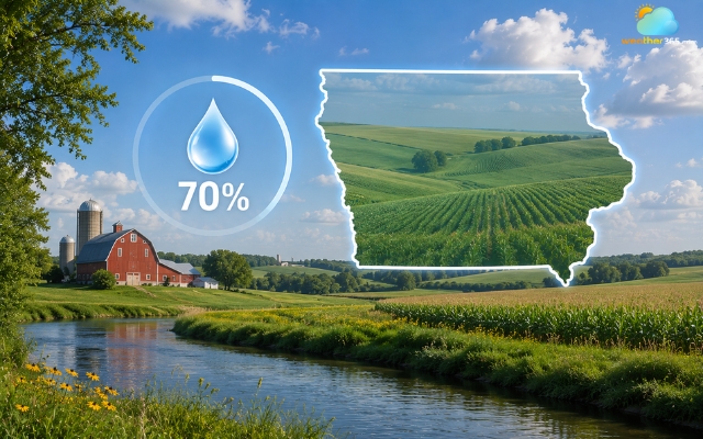 Iowa experiences relatively high humidity