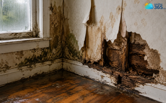 High humidity can damage building materials