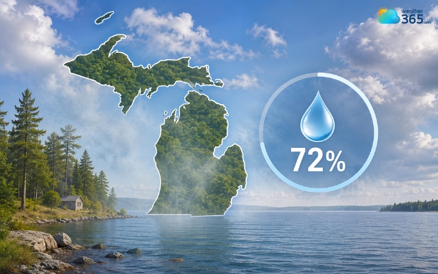 Michigan is surrounded by four of the five Great Lakes