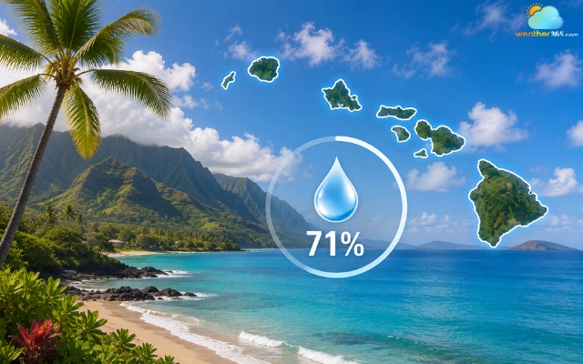 Hawaii receives constant moisture from Pacific Ocean