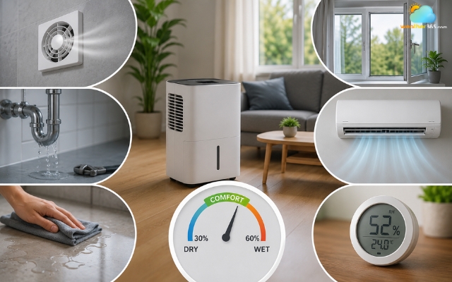 Keep indoor humidity between 30% and 50%