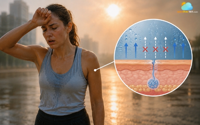 100% humidity in hot weather can feel very overheated
